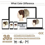 HMD Tousled Updo Messy Bun Hairpiece Hair Extension Ponytail With Elastic Rubber Band Updo Ponytail Hairpiece Synthetic Hair Extensions Scrunchies Ponytail Hairpieces for Women