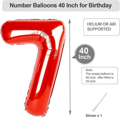 Number Balloons 40 Inch Red 6 Balloon - Image 5