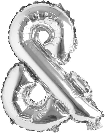 16" inch Single Silver Alphabet Letter number Balloons Aluminum Hanging Foil by REIANS