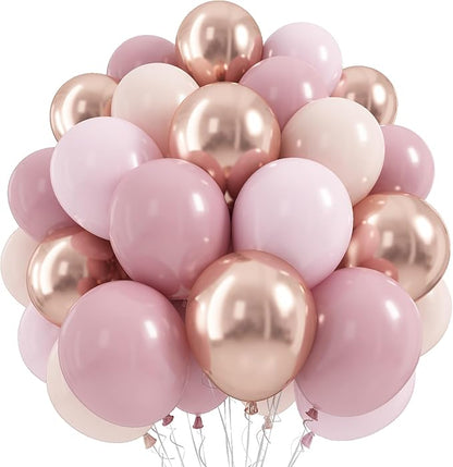 Dusty Pink Beige Balloon, 55 Packs 12 Inch Double Stuffed Retro Baby Pink and by Togvu