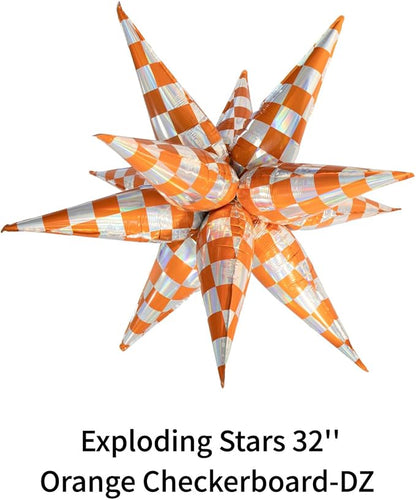 Orange Gingham Balloons Check Balloons Disco Ball Balloons Showgirl Life Party - Image 7