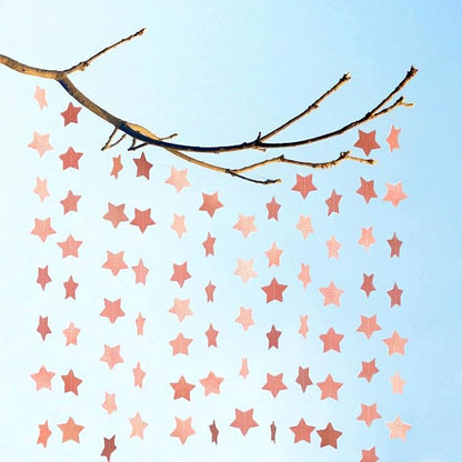 6 Pack Glitter Rose Gold Star Paper Garland Bridal Shower Wedding Bachelorette - Image 4