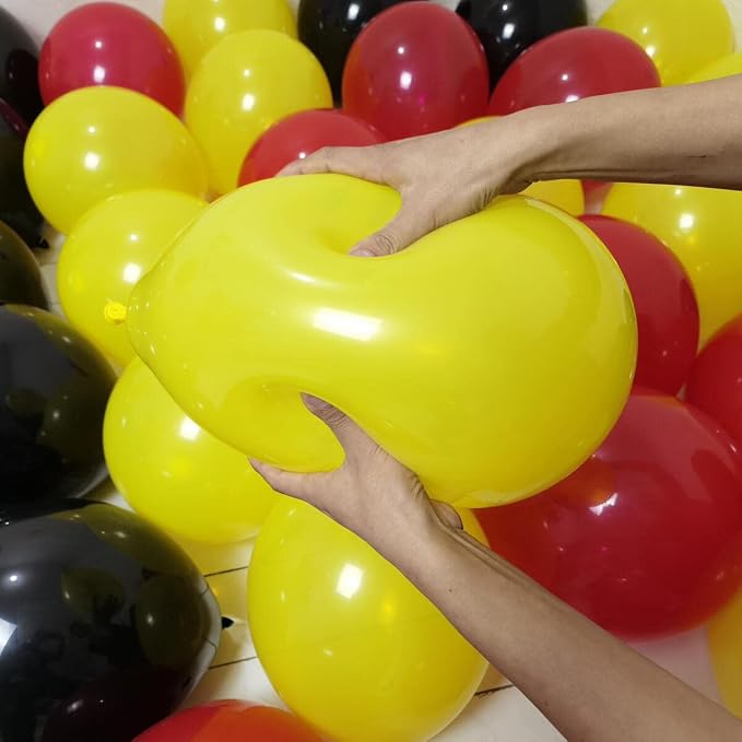 300 Pack Black Red Yellow Balloons 100 of each of the 3 colors 12 inch Black - Image 3