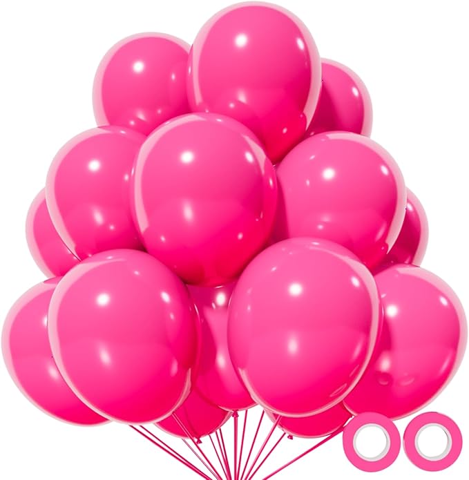 110pcs Hot Pink Balloon 12 inch, Hot Pink Latex Balloons by KUULBELAballoons