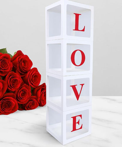 4 Pieces Love Transparent Balloons Boxes - Image 2