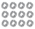 12pcs Cotton Hair Scrunchies Single Jersey Solid Color Ponytail Holders Elastic Hair Ties for Women Accessories (Light Grey)