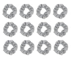12pcs Cotton Hair Scrunchies Single Jersey Solid Color Ponytail Holders Elastic Hair Ties for Women Accessories (Light Grey)