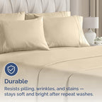 Queen Pillow Cases Set of 6 - Ultra Soft Hotel Quality Pillowcase Covers - Comfy & Wrinkle Free - Shrink, Stain and Fade Resistant - Easy-Care, Machine Washable Pillow Protectors - 6 Pcs Set - Cream