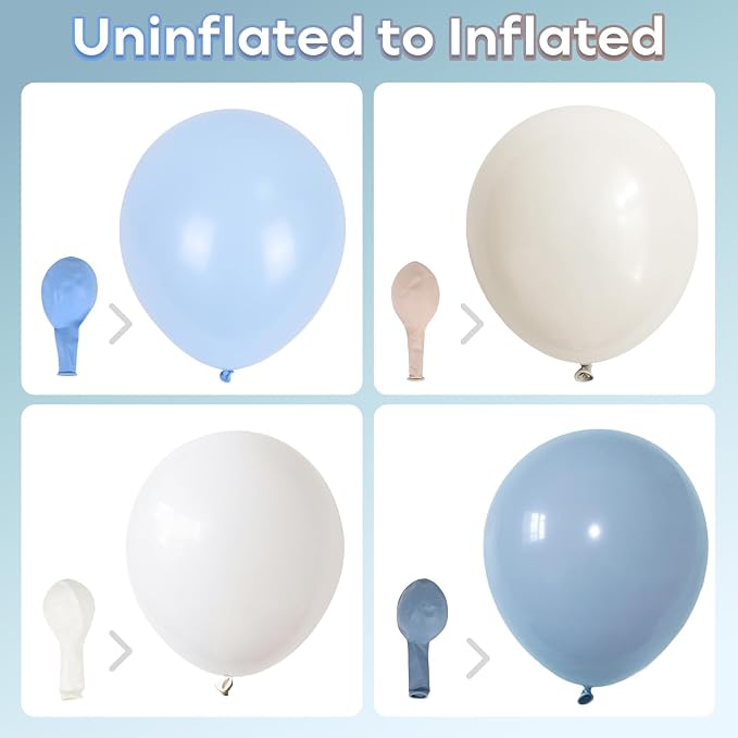 Dusty Blue Balloons Garland Arch Kit, Haze Blue Sand White Balloon Arch Kit - Image 8