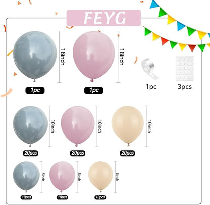 Gender Balloon Garland Arch Kit, Dusty Pink and Blue White Sand Balloons Boho - Image 2