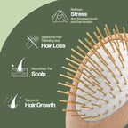 Uffy Acubrusher – 24K Gold-Plated Gua Sha Hair Brush | Ergonomic Scalp Massager for Dandruff & Hair Growth | For All Hair Types | Ideal Gift Choice in Violet Purple