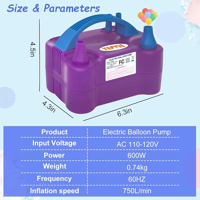 Electric Balloon Pump, Portable 2 Modes Balloon Blower Machine - Image 3
