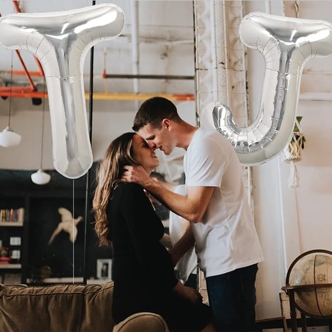 TONIFUL 40 Inch Large Silver Letter J Foil Balloons Alphabet Balloons | Giant - Image 5