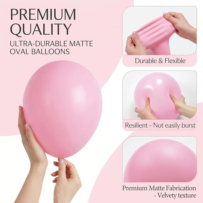 104pcs Pastel Pink Balloons Garland Arch Kit, 18 12 10 5 Inch | Different Size - Image 3
