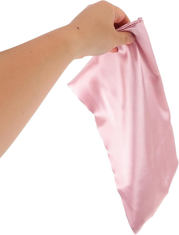TOYANDONA 2pcs High-Density Faux Silk Pillowcase with Hidden Zipper Soft Smooth Travel and Home Pillow Cover for Hair Protection and Skin Care Lightweight Pink