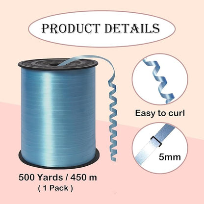 500 Yard Light Blue Curling Ribbon Balloon Ribbon 1/5 Inch Ribbon - Image 2