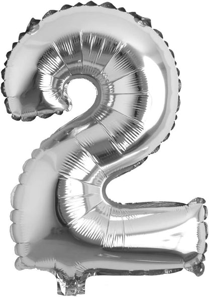 16" inch Single Silver Alphabet Letter number Balloons Aluminum Hanging Foil by REIANS
