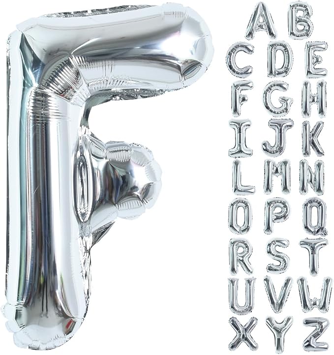 TONIFUL 40 Inch Large Silver Letter F Foil Balloons Alphabet Balloons | Giant by TONIFUL