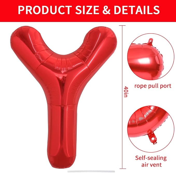 TONIFUL 40 Inch Large Bright Red Letter Balloons A-Z, Giant Jumbo Helium Foil - Image 2
