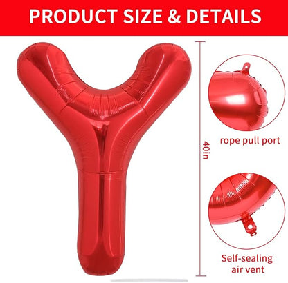 TONIFUL 40 Inch Large Bright Red Letter Balloons A-Z, Giant Jumbo Helium Foil - Image 2