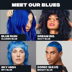 Good Dye Young Semi-Permanent Hair Color, Vegan and Cruelty-Free Blue Hair Dye, Last up to 24 Washes, Non-Damaging Conditioning Hair Color (5FL OZ, Blue Ruin)