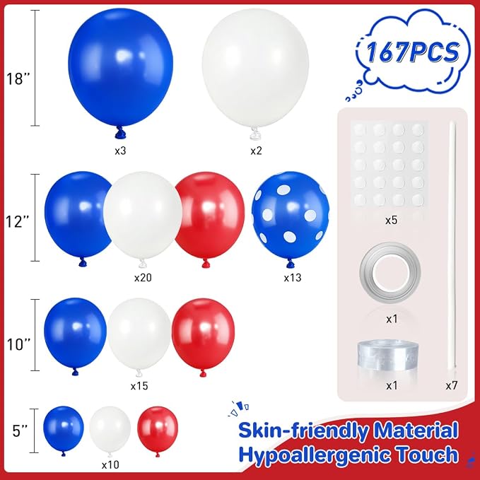 Red White Blue Balloon Arch Kit - Image 2