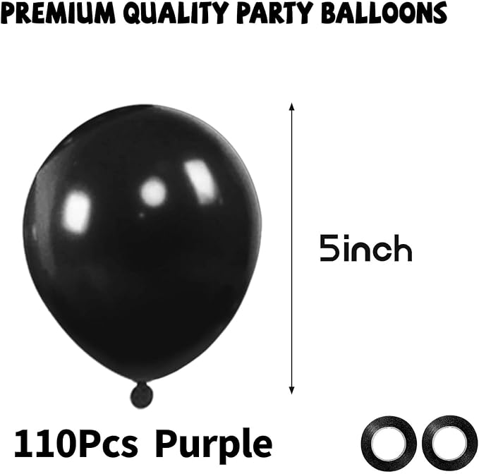 Black Balloons 110Pcs, 5 Inch Small Black Latex Party Balloons, Mini Thick - Image 2
