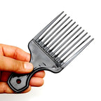 (3 Pack) 6" Plastic Afro Pick Lift Hair Comb Detangle Wig Braid Hair Man Styling Comb (Black_A)