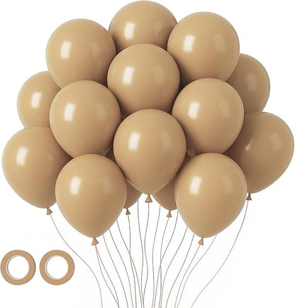 Voircoloria 105pcs Khaki Party Latex Balloons, 12inch | by Voircoloria