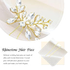 JAKAWIN Rhinestone Wedding Hair Pins Silver Bridal Crystal Hair Jewelry Accessories for Women HP130 (Gold)