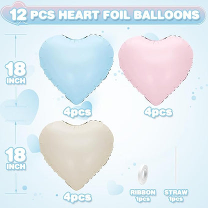 Pink Blue Heart Balloons - Image 2