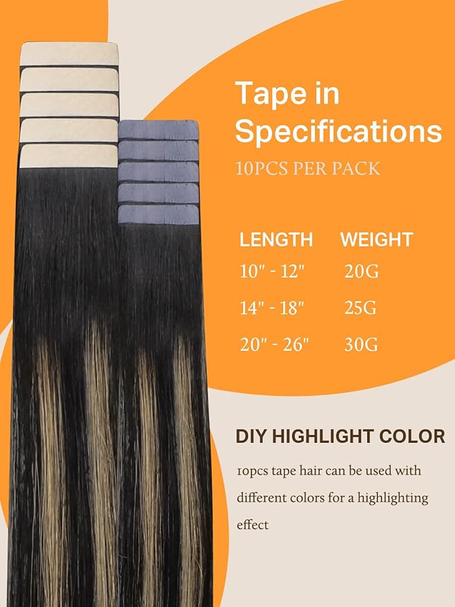 DOORES Human Hair Extensions Tape in, Balayage Natural Black to Light Blonde 22 Inch 30g 10pcs, Tape in Hair Extensions Remy Hair Extensions Straight Hair
