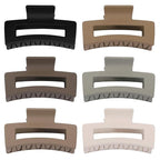3.5 Inch Medium Hair Claw Clips 6 Pack Hair Clips for Women Square Rectangle Claw for Hair Banana Jaw Clips Hair Accessories for Girls -Regular