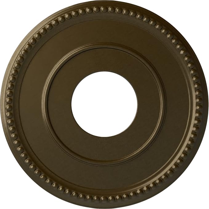 12 1/2"OD x 3 7/8"ID x 3/4"P Bradford Ceiling Medallion, Hand-Painted Brass by EkenaMillwork