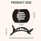 4 PCS Flat Claw Clips, Round Large Flat Hair Clips for Women,French Strong Hold Hair Barrettes for Thick Thin Hair(Bright Colors)