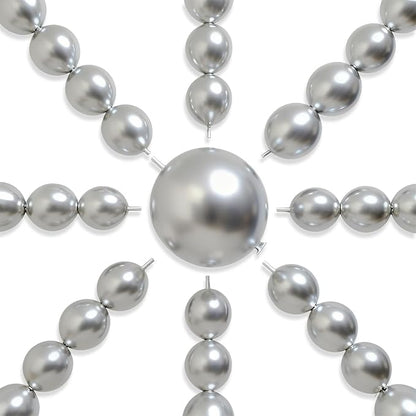 PartyWoo Silver Linking Balloons 100pcs 6 Inch Silver Link Balloons | by PartyWoo