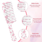 Wide Tooth Comb,Effortless Tangle Removal for Curly, Wet, Long Hair Wet,Cute Aesthetic Design for Women Men and Girls (Pink-11)