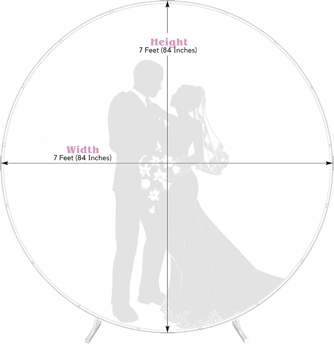 7.2 Ft Round Balloon Arch Stand White Backdrop Frame - Image 2