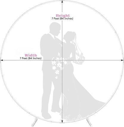 7.2 Ft Round Balloon Arch Stand White Backdrop Frame - Image 2