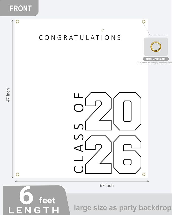 Class of 2026 Graduation Banner 5X6feet - Image 3