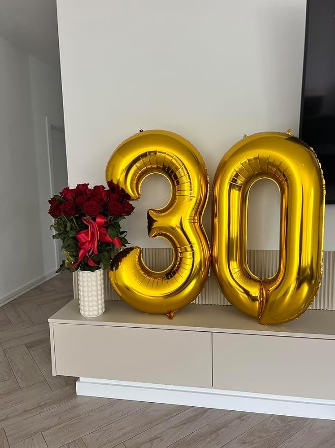 Number Balloons 40 Inch Gold 27 Balloon - Image 4