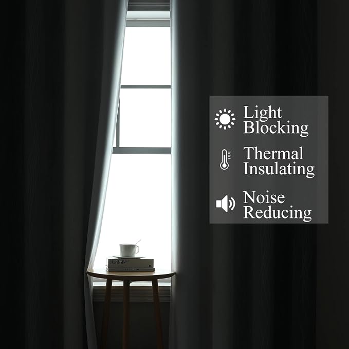 Grayish White and Grey Blackout Curtains - Image 4