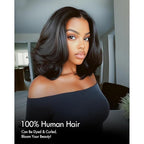 Bob Wig Human Hair Real 100% Human Hair 180% Density Wigs for Black Women 5x1 Bob Lace Closure Wigs Human Hair Natrural Black 10inch