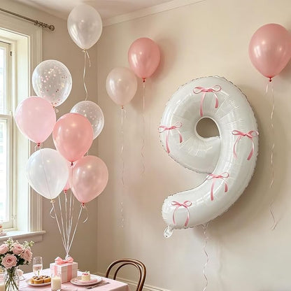 32 Inch White Number Foil Balloon - Image 2
