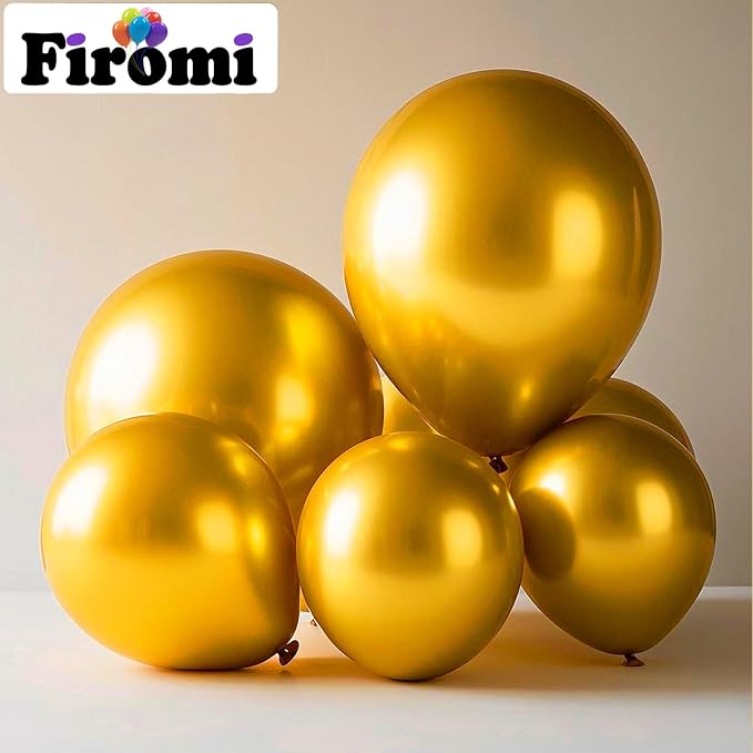 Firomi Metallic Chrome Gold Balloons 5-inch 100 Pack | Helium Small-Medium - Image 5