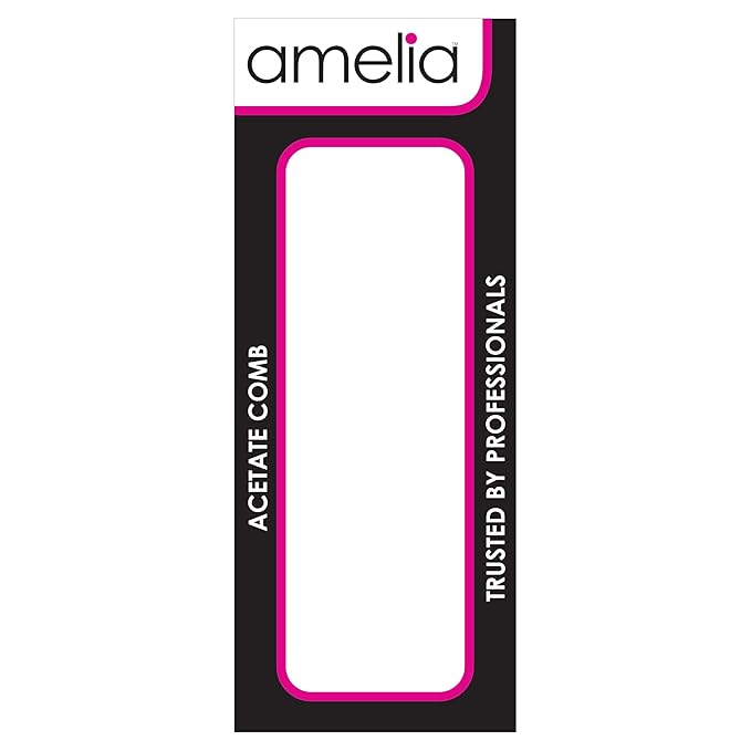 Amelia Beauty Cellulose Acetate 8in Rat Tail Comb, Handmade, Smooth Edges, Eco-Friendly Plant Based Material, Log Tail Sectioning, Course Teeth - Tortoise Shell Color