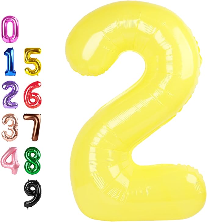 Number Balloons 2 Balloon 40 inch Yellow by Enyeopd