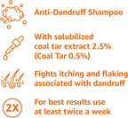 Amazon Basics Therapeutic Plus Coal Tar Anti-Dandruff Shampoo 0.5% Coal Tar, 16 Fl Oz, Pack of 1