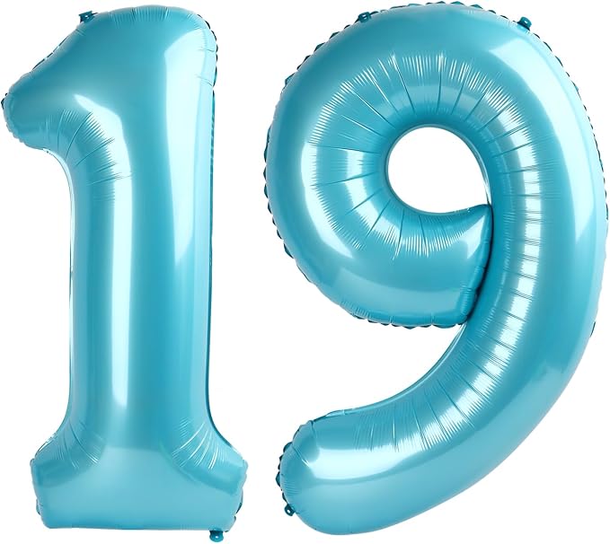 Pearl Blue 19 Number Balloon by Upgesy