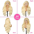 26 Inch 613 Lace Front Wigs Human Hair 200 Density 13x6 HD Transparent Lace Full & Thick Body Wave 613 Blonde Wig Glueless Pre Plucked with Baby Hair
